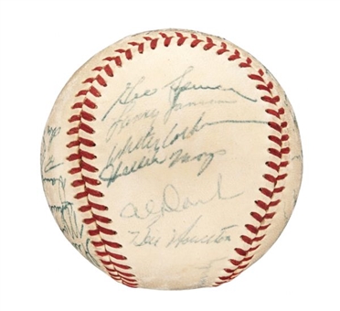 1952 New York Giants Team Signed Baseball (24 Signatures incl Mays and Wilhelm)